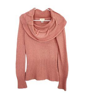 Anthro Sleeping on Snow Cable Cowl Neck Sweater XS